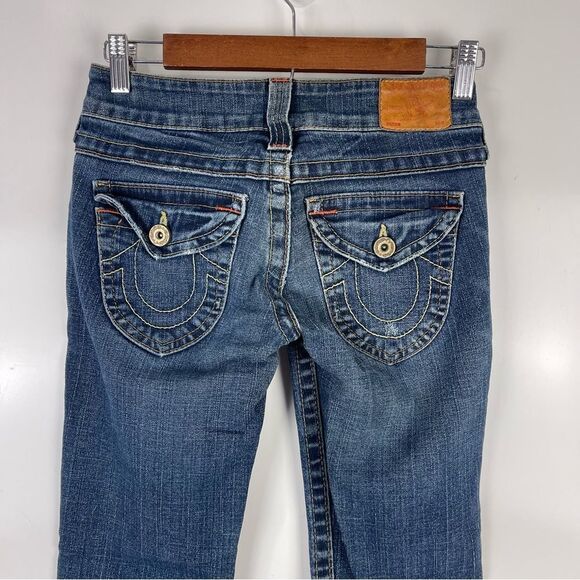 True Religion Distressed Flap Pocket Low Rise Julie Skinny Jeans Women's Sz 25 - Picture 7 of 10